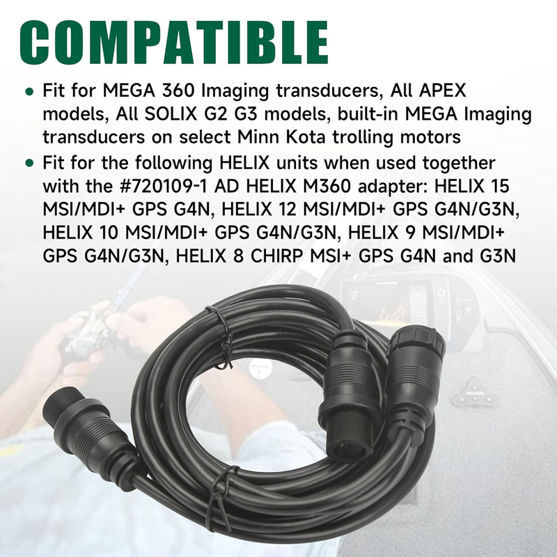 Kabel adapter do echosond 14 M – Fish Finder Transducer recenzja i cena